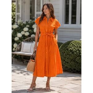 Robert Graham Vivienne Eyelet Midi Shirtdress